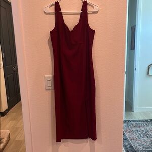 Lulu's Deep Red Midi Dress